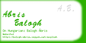 abris balogh business card