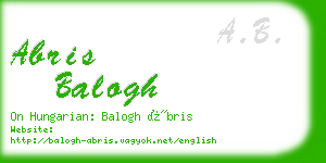 abris balogh business card